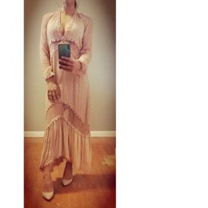 For Love and Lemons elegant pink lace maxi